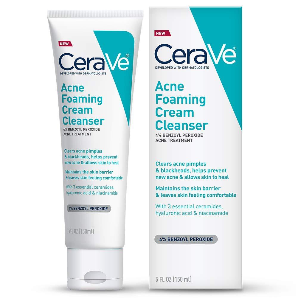 Cerave Acne Foaming Cream Cleanser with 4% Benzoyl Peroxide[ EXP- 2025-04]