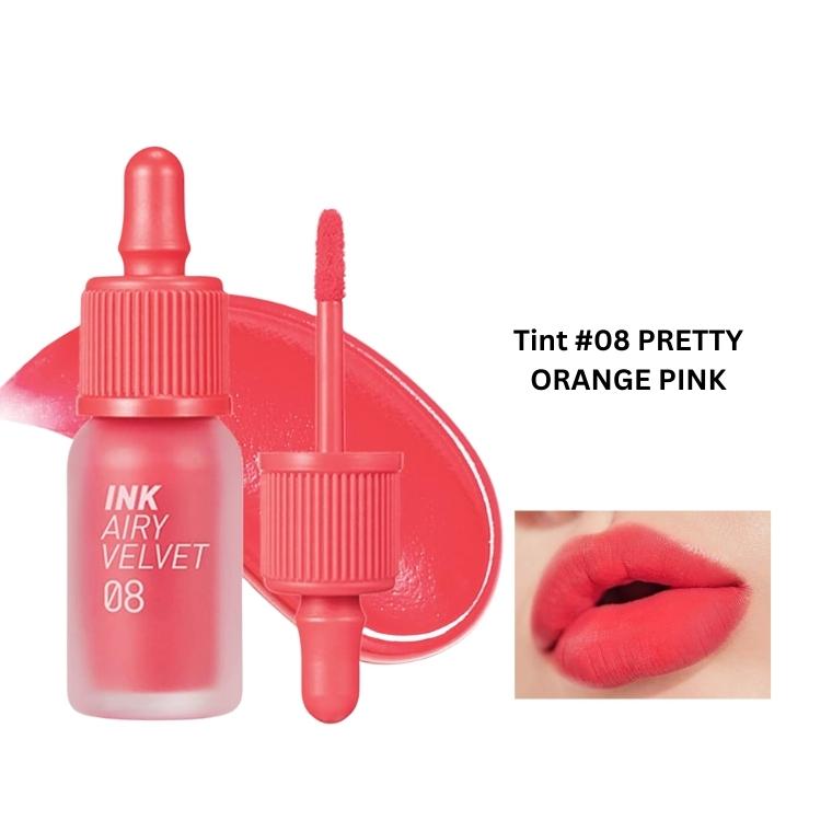 Peripera Ink Airy Velvet Lip Tint #08 PRETTY ORANGE PINK