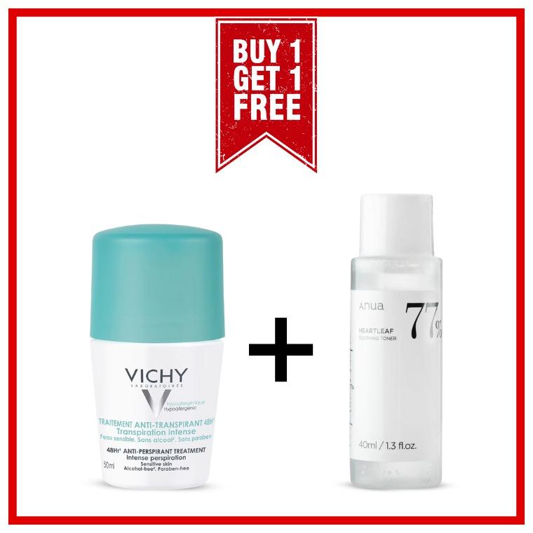 BOGO Vichy Deodorant Anti-Perspirant 48h + Anua Heartleaf 77% Soothing Toner 40ml