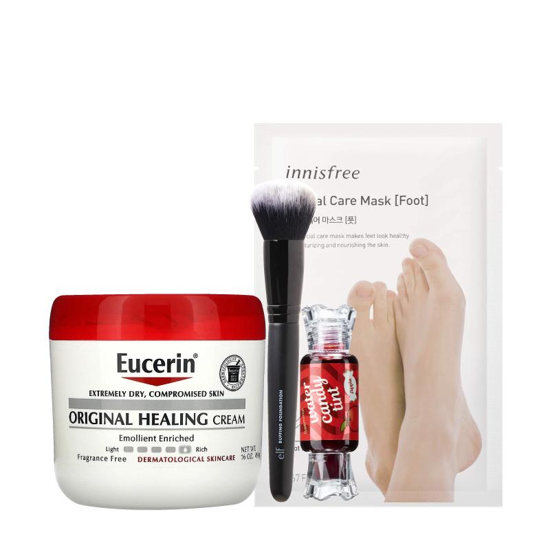 Gift Bundle #30 [Original Healing Cream 454g, Buffing Foundation Brush, Water Candy Tint - 02 APPLE, Special Care Mask - Foot]