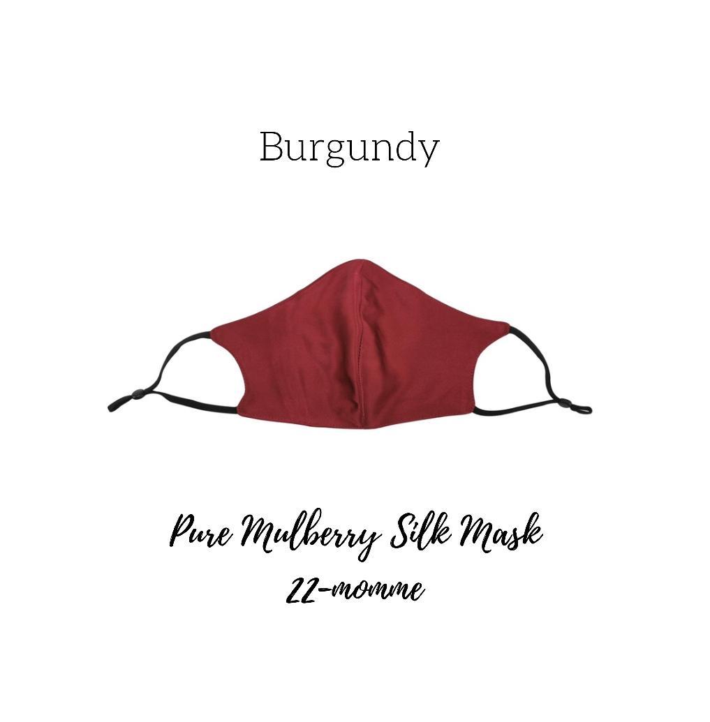 I Love Me 100% Mulberry Silk Facemask - BURGUNDY