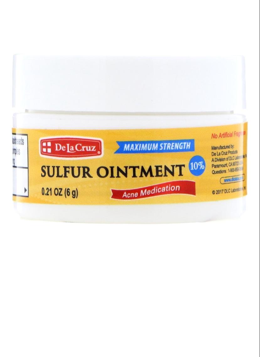 De La Cruz 10% Sulfur Ointment Maximum Strength Acne Treatment 6g