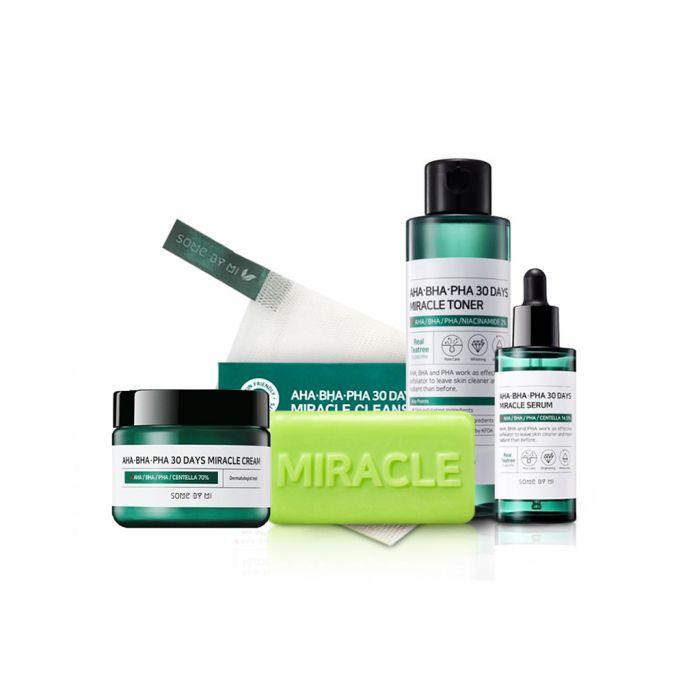 Some By Mi Miracle Toner Miracle Serum Miracle Cream Miracle Cleansing Bar