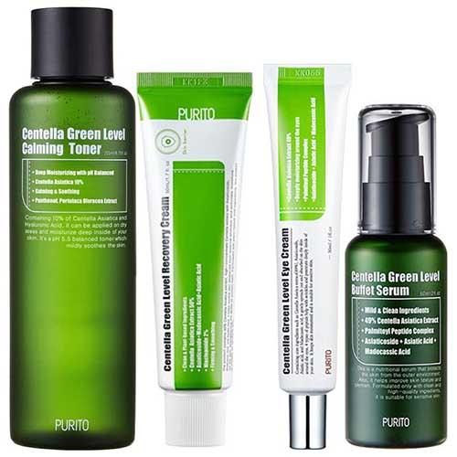 Purito Centella Green Level 4pcs Bundle Set for Sensitive Skin