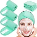 Blink Velcro Design Bath Headband, Woven Hairband For Bathroom #Mint Green